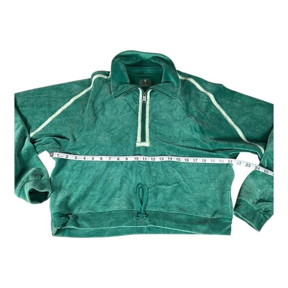 Free People Movement Half Zip Sweater Corduroy Fleece Pullover Small Drawstring - Picture 14 of 15